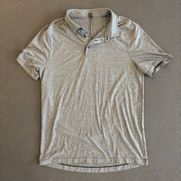 Lululemon Evolution Short-Sleeve Polo Shirt, Heathered Black (Men L) - Picture 1 of 4